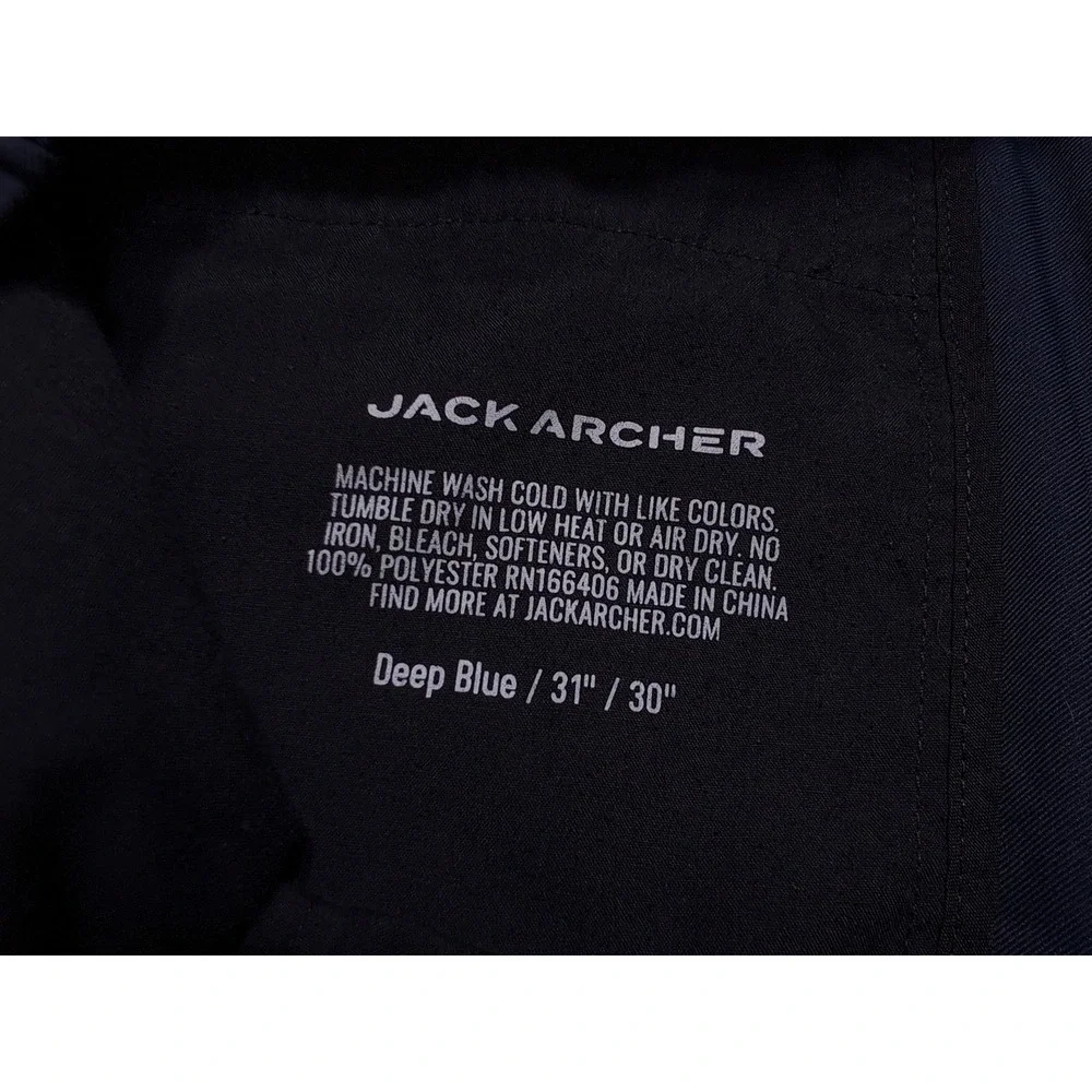 JACK ARCHER Jetsetter Performance Pants Navy Deep Blue ~ 31 x 30